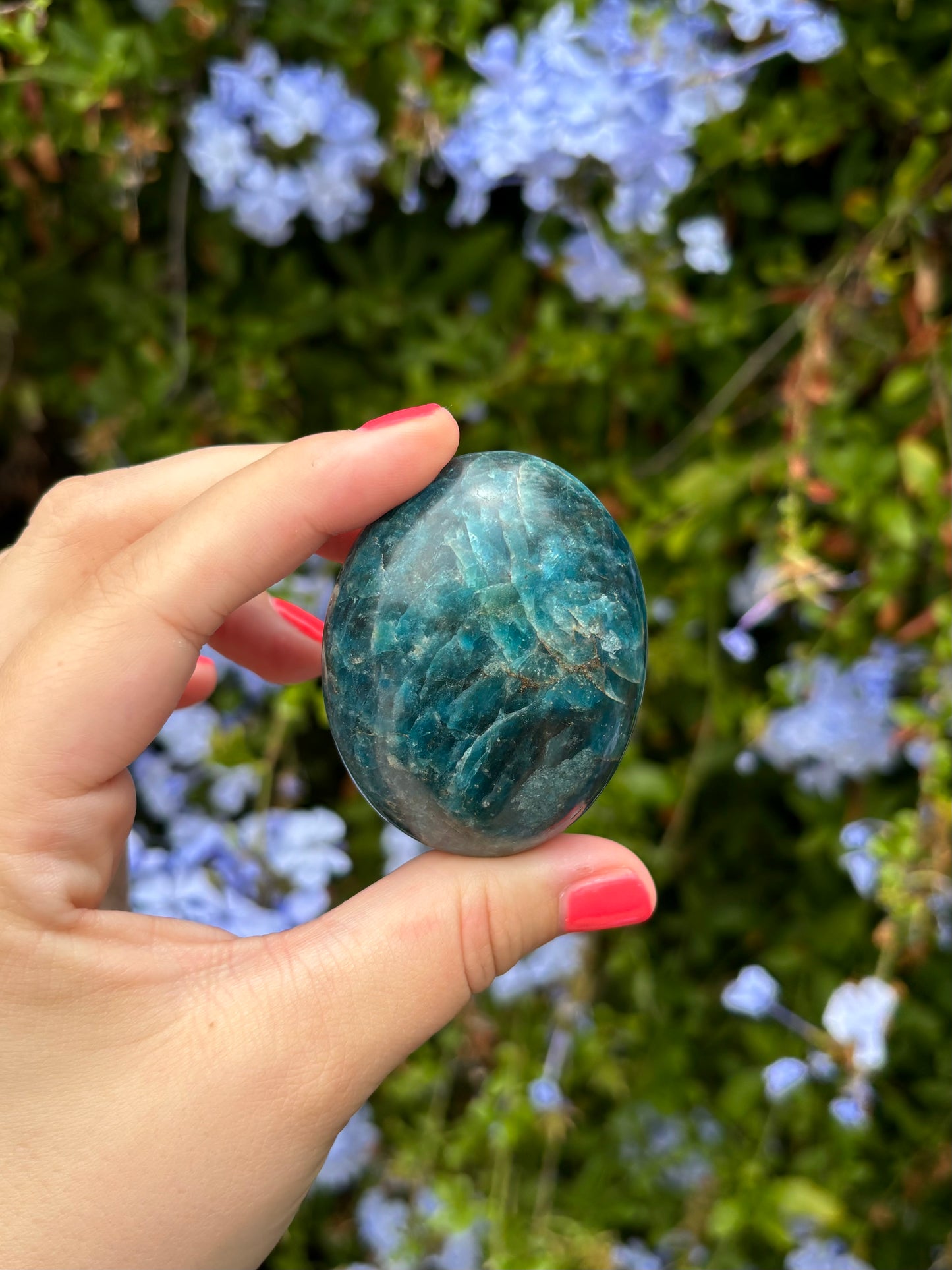 Blue Apatite palmstones