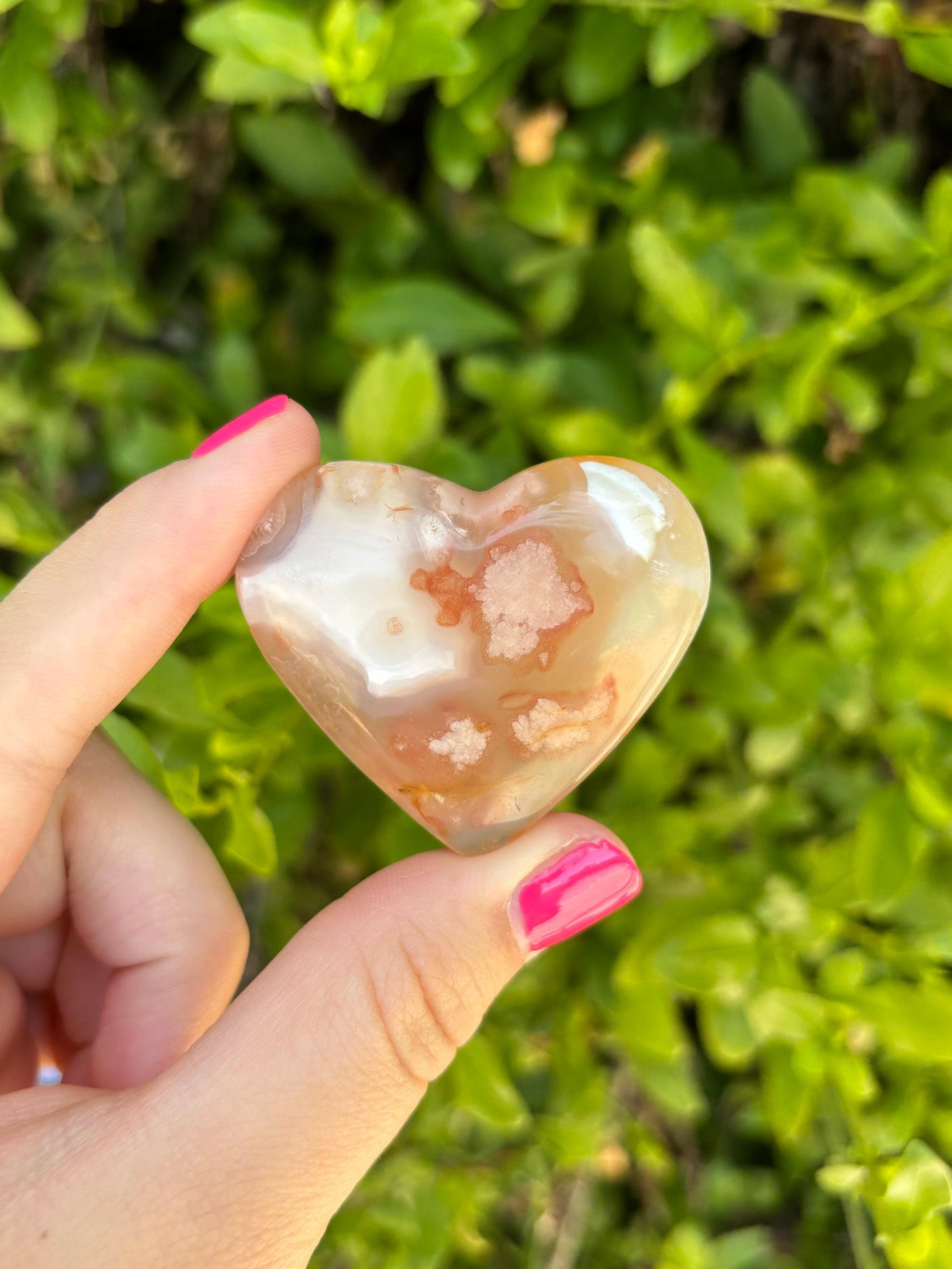 Flower Agate hearts