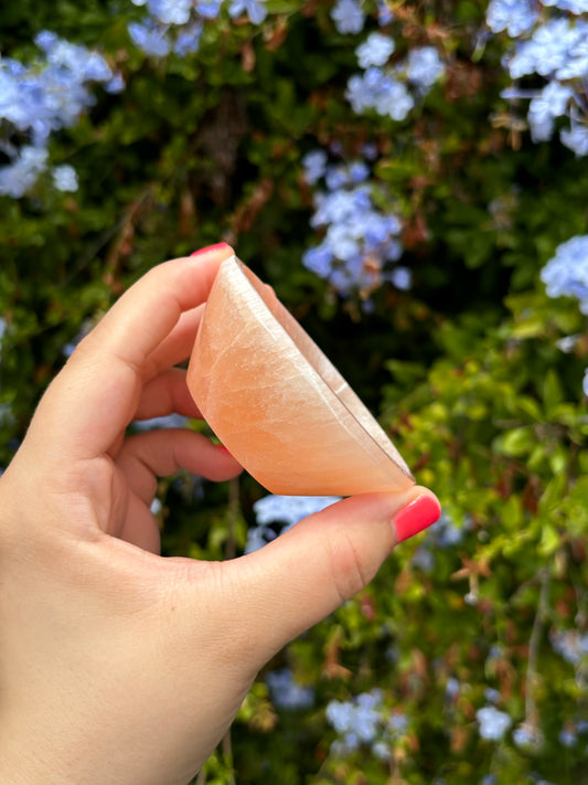 Peach Selenite bowl