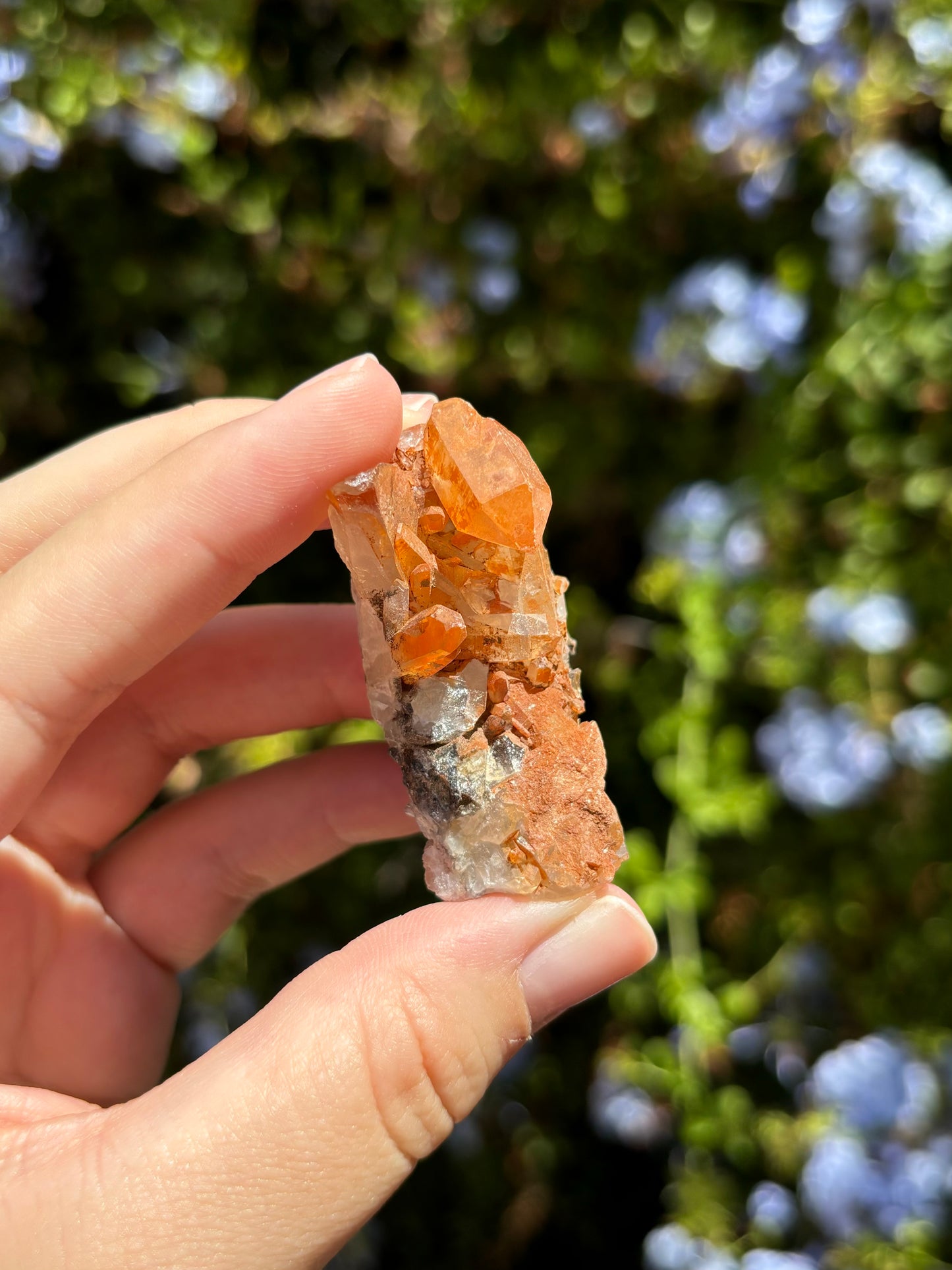 Imperfect Tangerine Quartz clusters