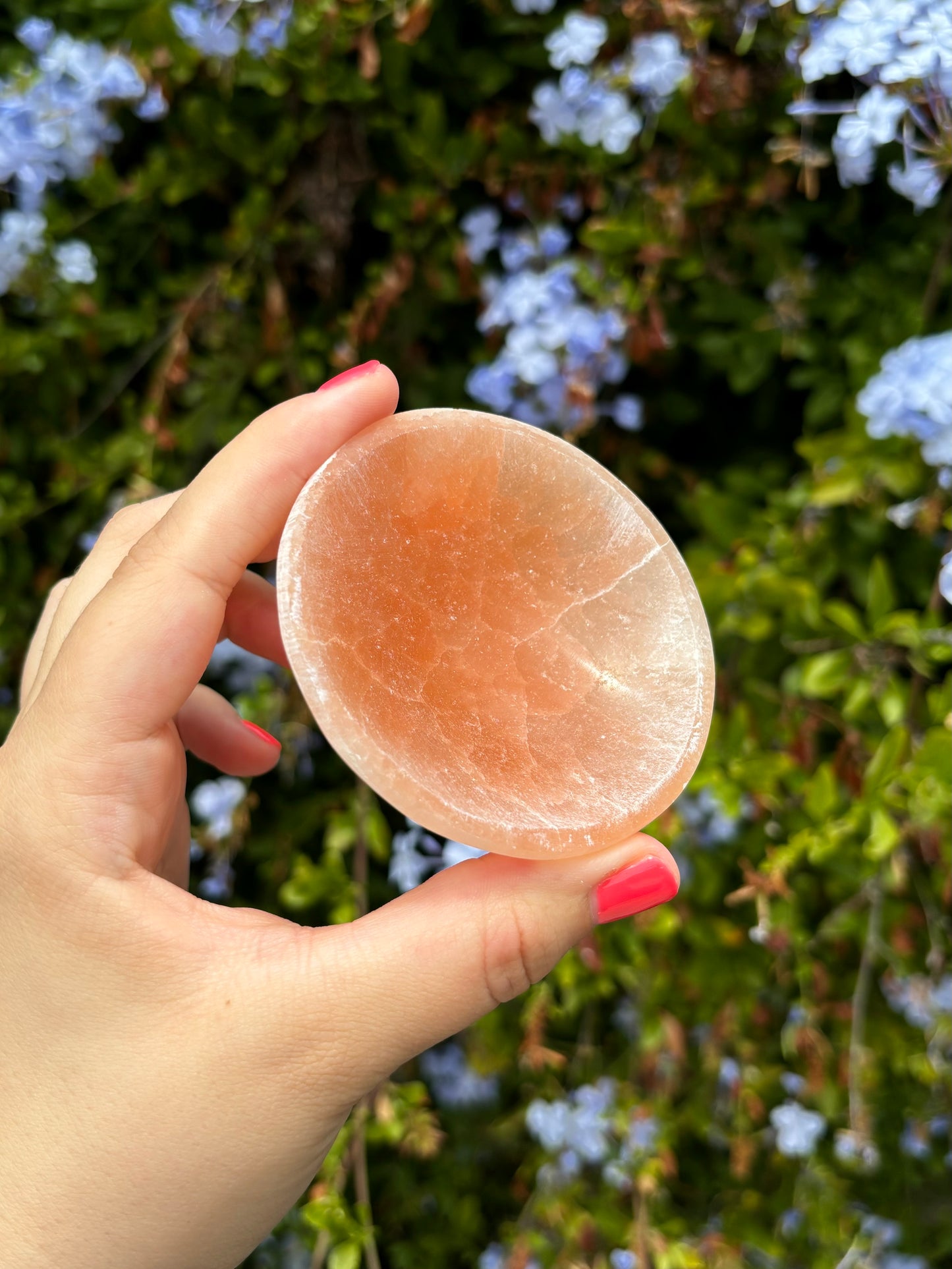 Peach Selenite bowl