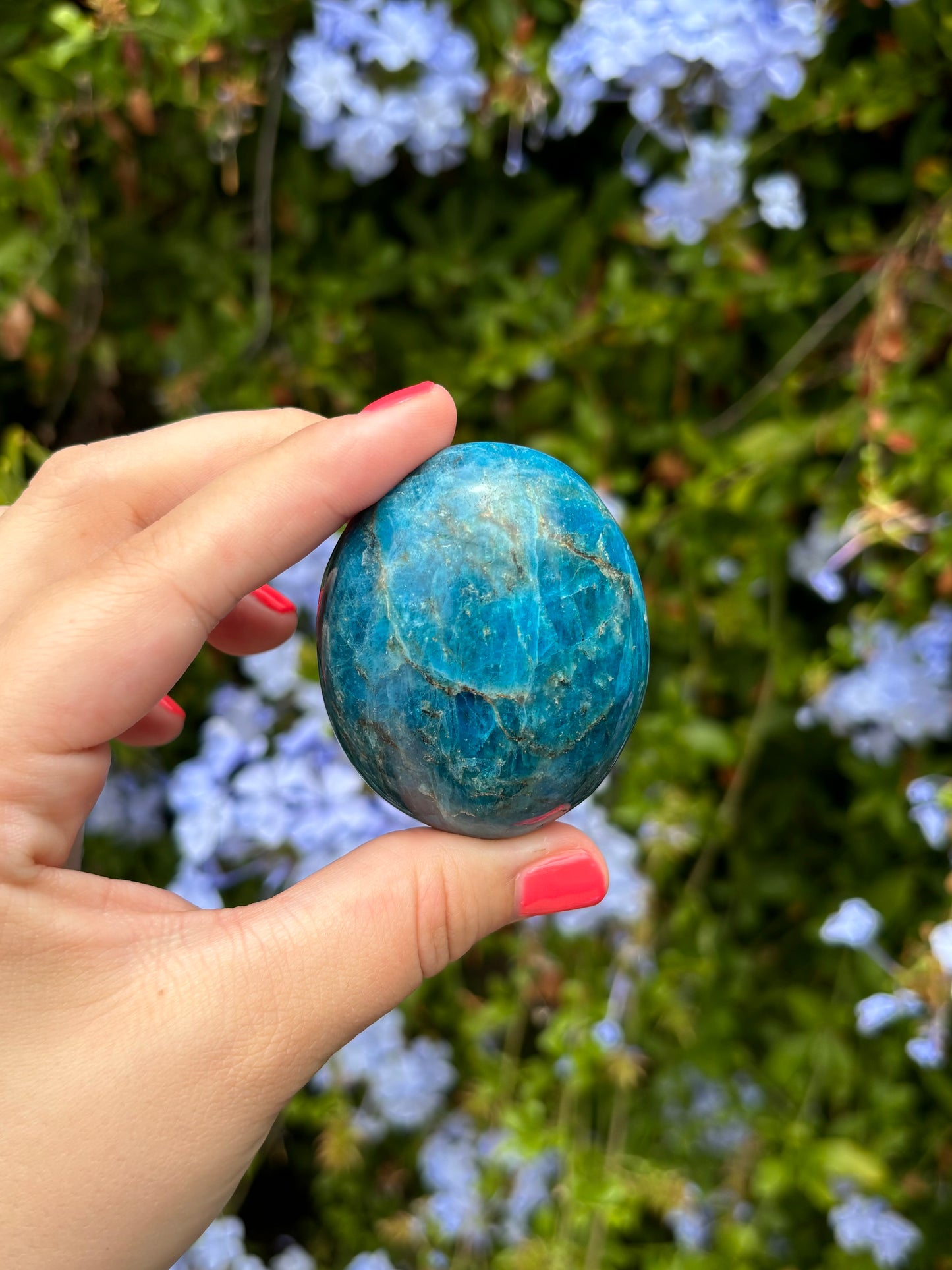 Blue Apatite palmstones