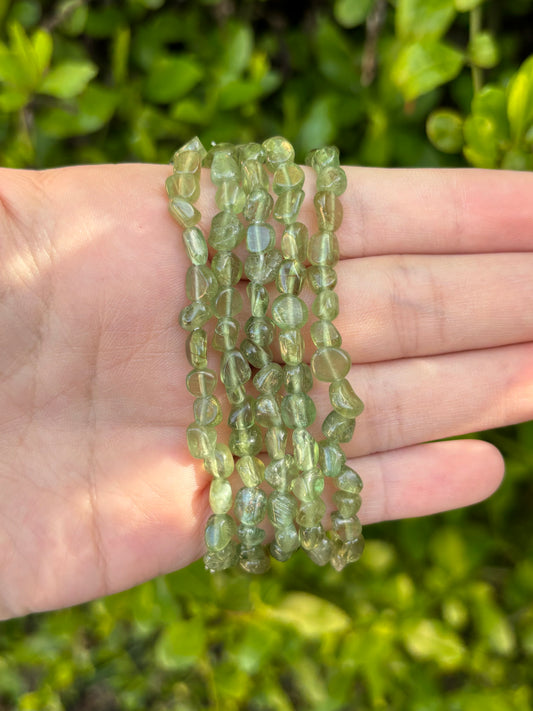 Green Apatite chip bracelets