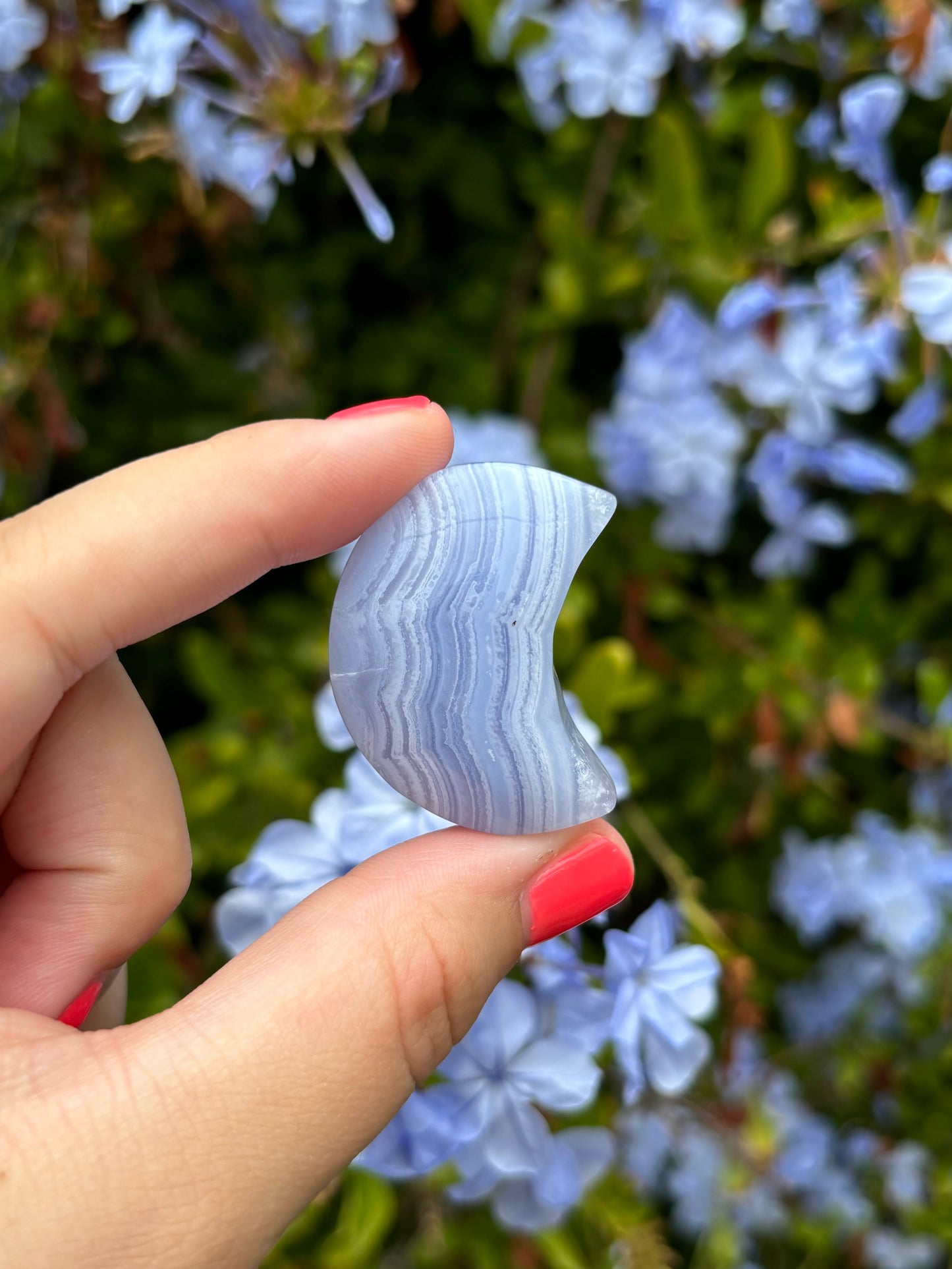 Blue Lace Agate moons