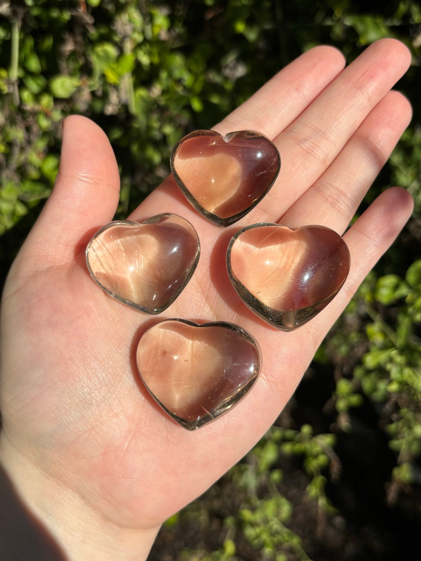 Smoky Quartz hearts