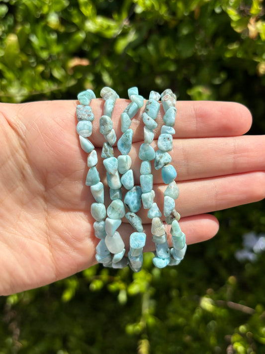 Larimar chip bracelets