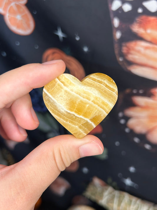 Orange banded onyx hearts