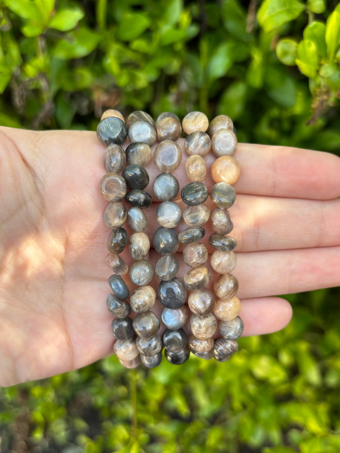 Black Sunstone chip bracelets