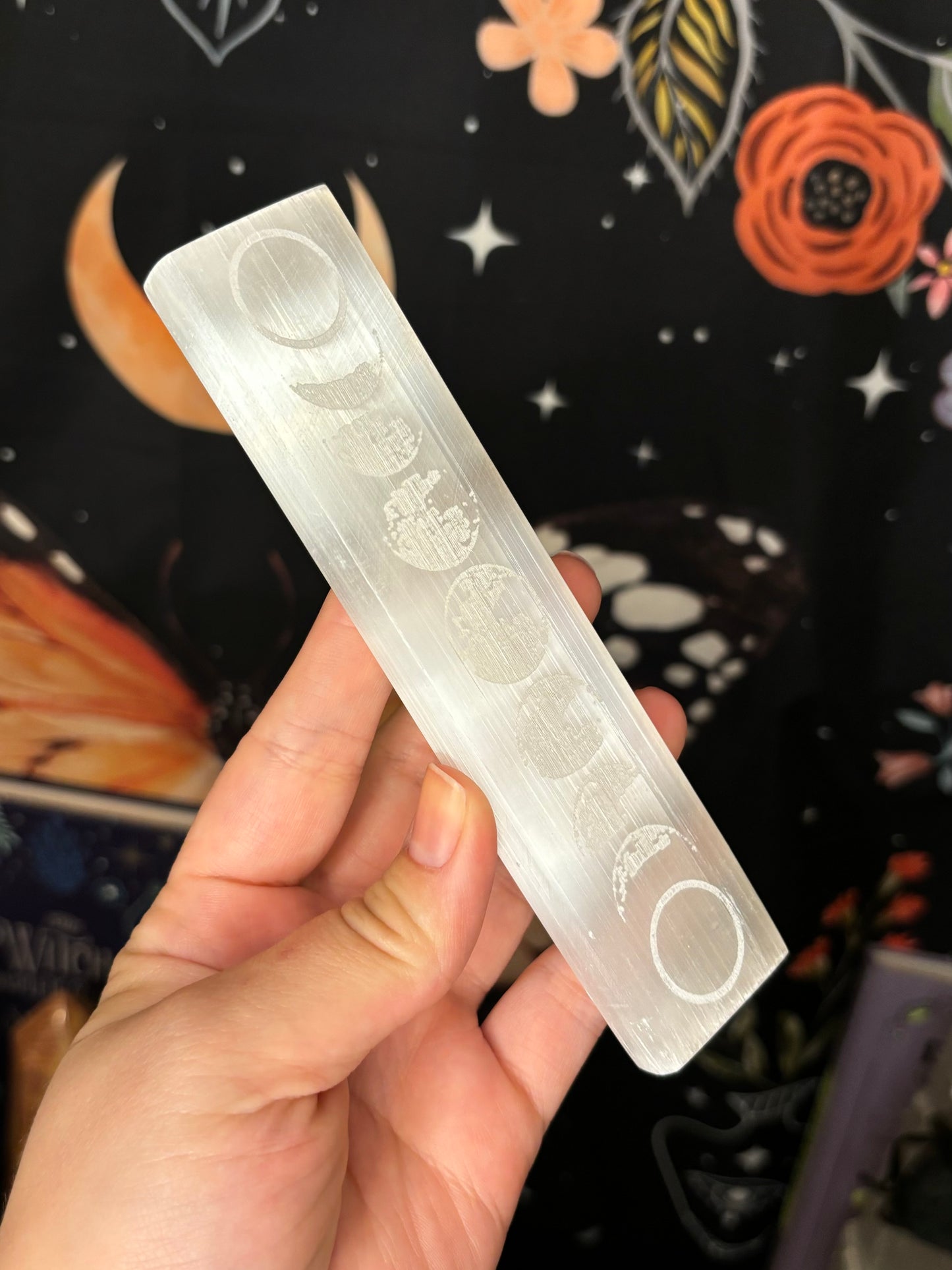 Moon Phase Selenite stick