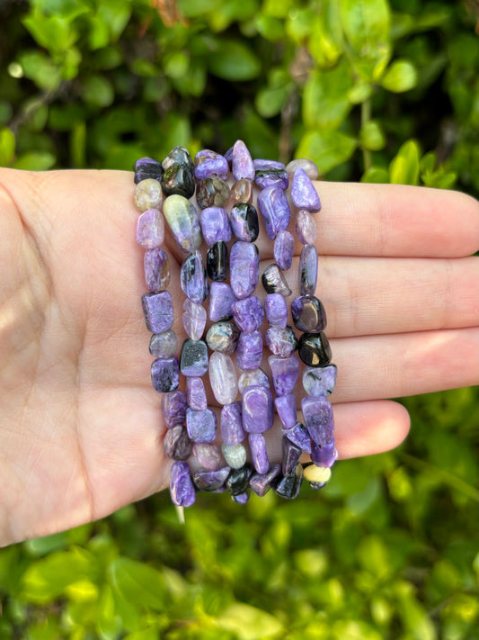 Charoite chip bracelets