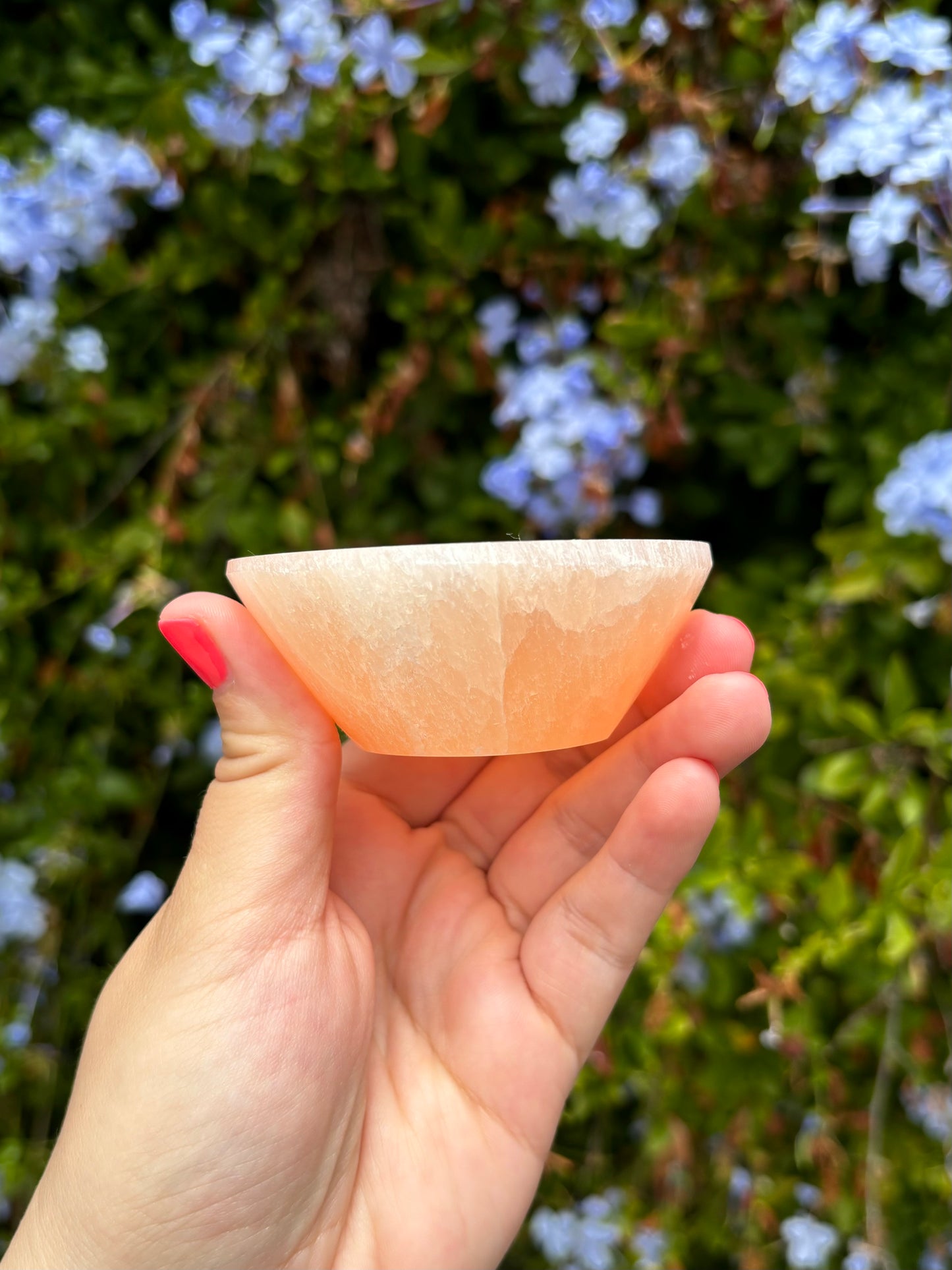 Peach Selenite bowl