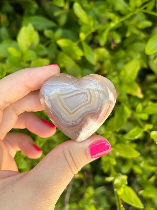 Flower Agate hearts