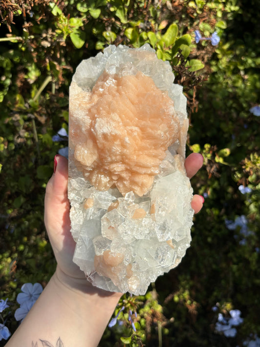 Diamond Apophyllite with Peach Stilbite A