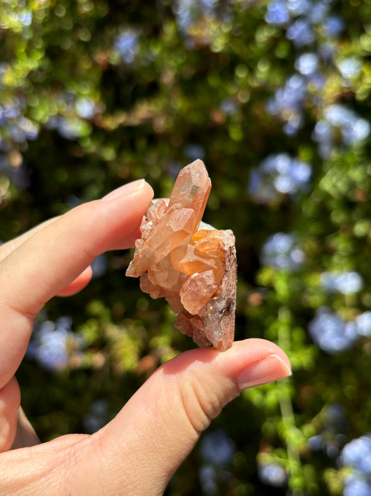 Imperfect Tangerine Quartz clusters