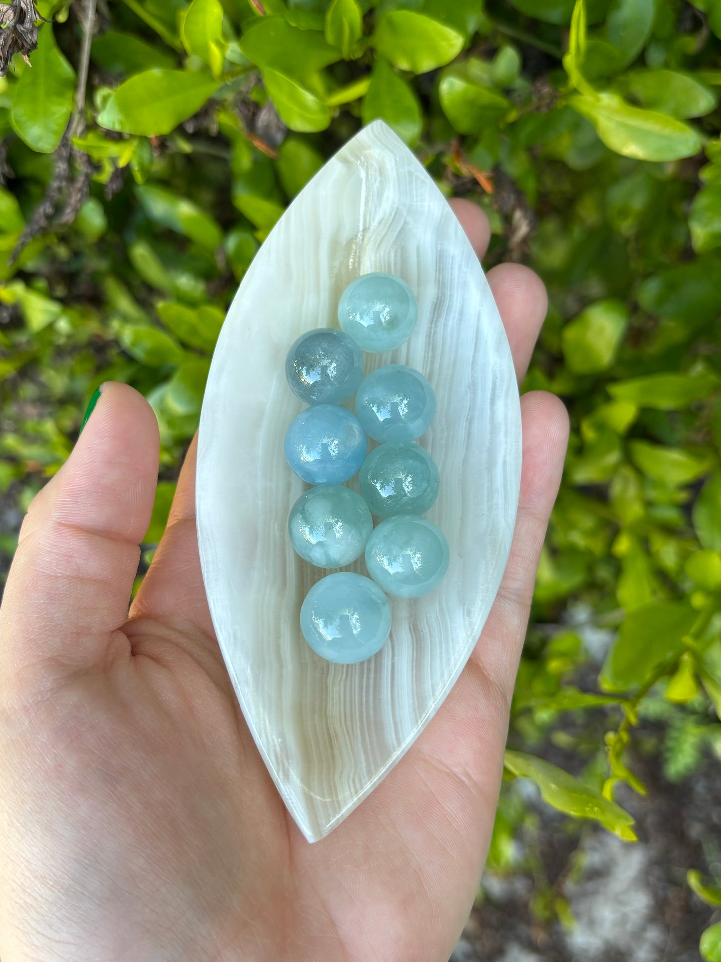 Aquamarine mini spheres