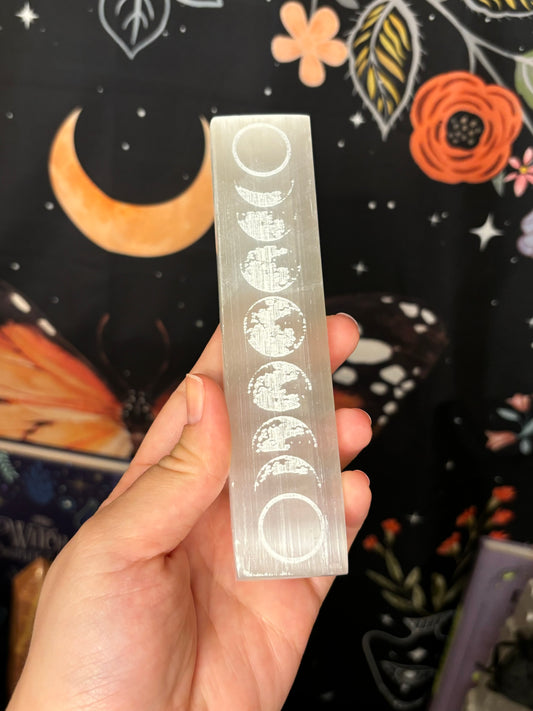 Moon Phase Selenite stick