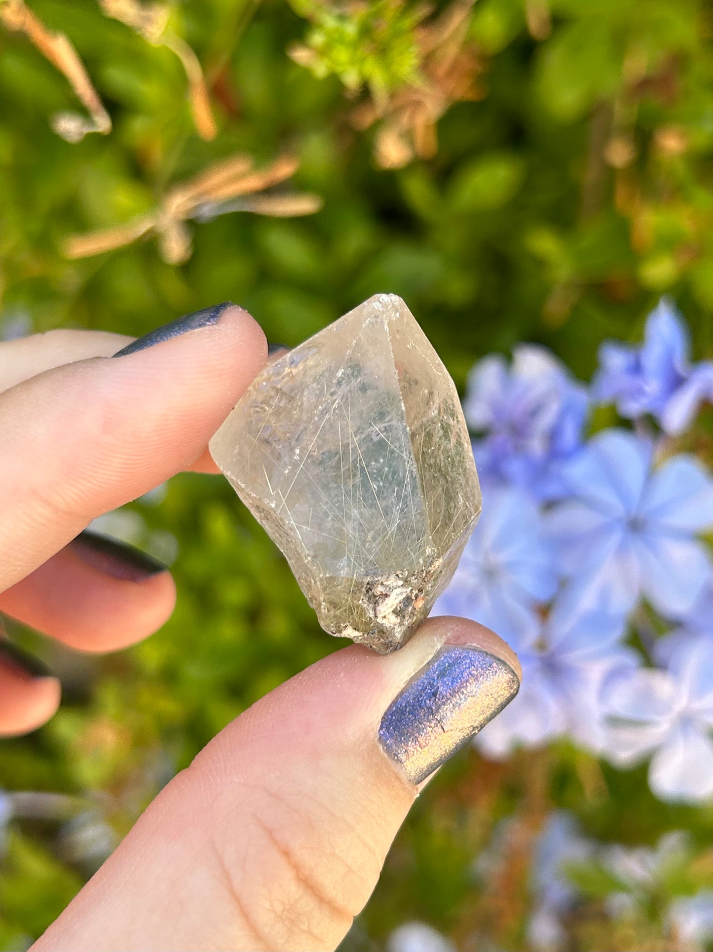 Smoky Quartz with Golden Rutile