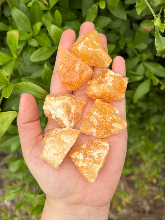 Raw orange calcite