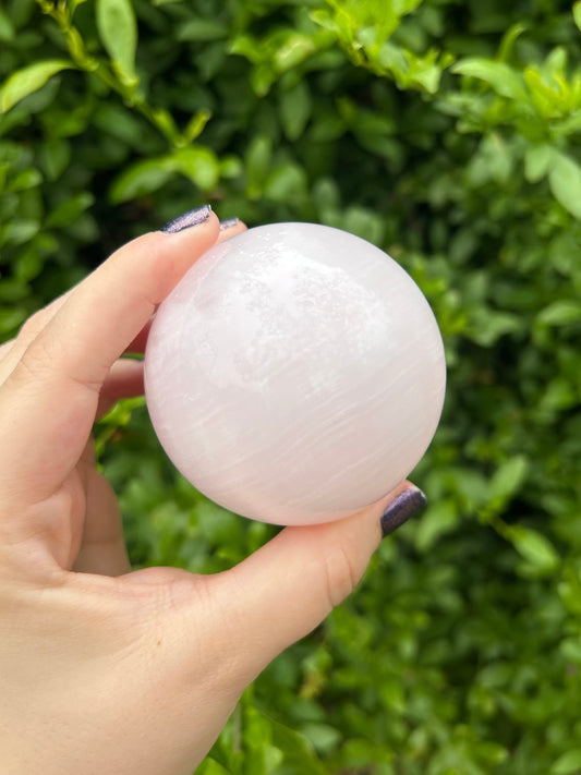 Pink Mangano Calcite spheres